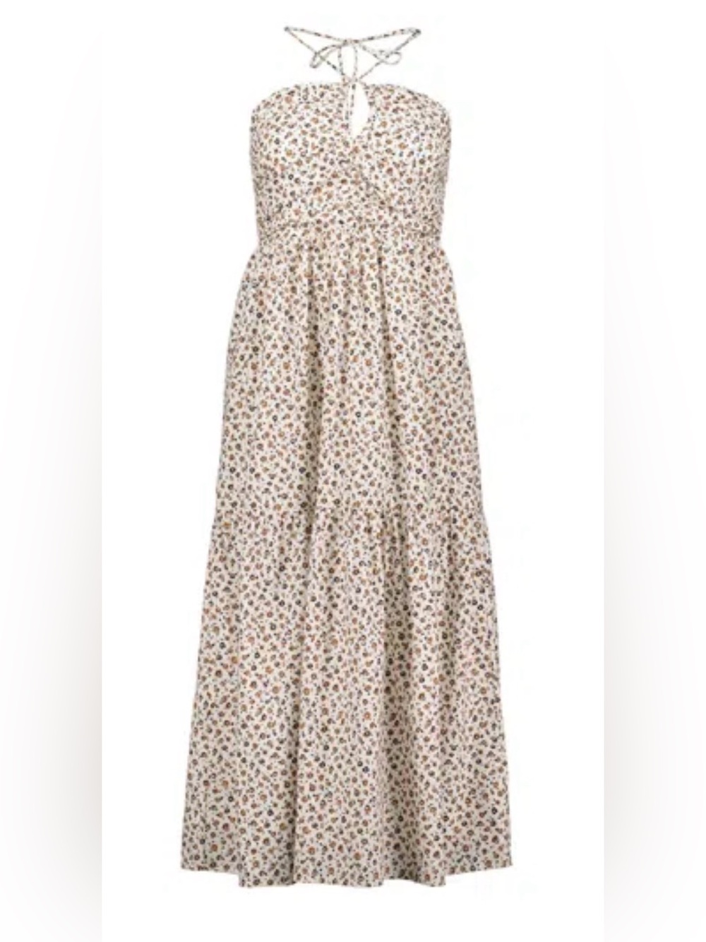 bishop + young Cream Floral Halter Midi Dress